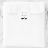Monogram Birds Gastgeschenk Hochzeit Sticker - Sag (Tasche)