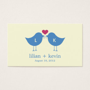 Monogram Birds Gastgeschenk Hochzeit Tags