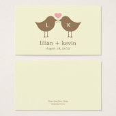 Monogram Birds Gastgeschenk Hochzeit Tags - Latte (Vorne & Hinten)
