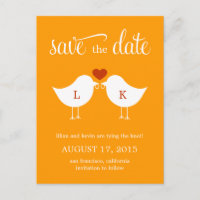 Monogram Birds Save the Date Card