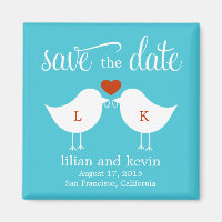 Monogram Birds Save the Date Magnet