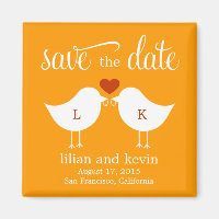 Monogram Birds Save the Date Magnet