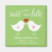 Monogram Birds Save the Date Magnet (Vorne)