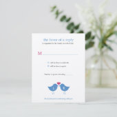Monogram Birds Wedding RSVP/Response Card RSVP Karte (Stehend Vorderseite)