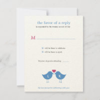 Monogram Birds Wedding RSVP/Response Card