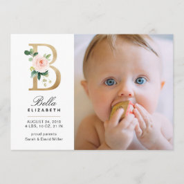 Monogram Birth Announcement Ankündigung
