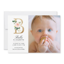 Monogram Birth Announcement