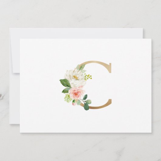 Monogram Birth Announcement Ankündigung (Rückseite)