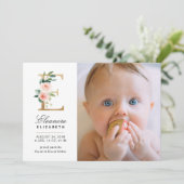 Monogram Birth Announcement Ankündigung (Stehend Vorderseite)