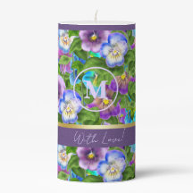 Monogram Birthday Pansy Violet Blume Wasserfarbe