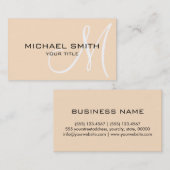 Monogram Bisque color background Visitenkarte (Vorne/Hinten)