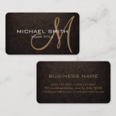 Monogram Bistre Leather Look Visitenkarte (Vorne/Hinten)