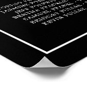 Monogram Black Alphabetical Wedding Seating Chart Poster (Ecke)