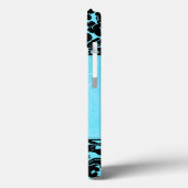 Monogram Black and Blue Damask iPad Air Hüllen (Rückseite / Links)