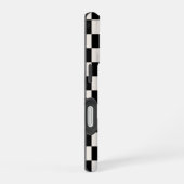 Monogram Black and Creme Checkered Pattern iPhone 16 Hülle (Rechte Seite)