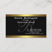 Monogram Black and Gold Business Cards Visitenkarte (Vorderseite)