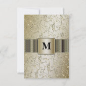 Monogram Black and Gold Floral Swirl Wedding Einladung (Rückseite)