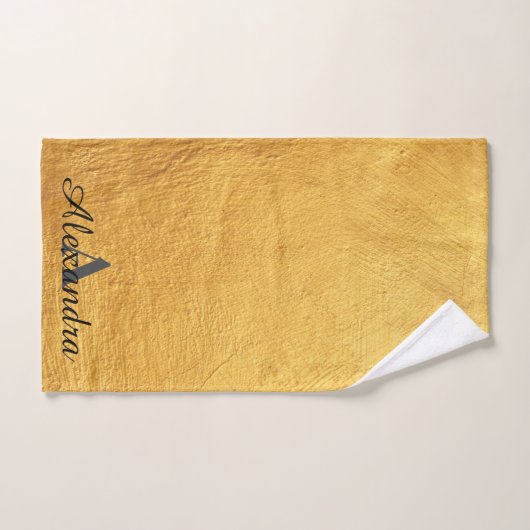 Monogram Black and Gold Luxury Design Badhandtuch Set (Handtuch)