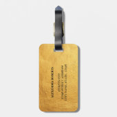 Monogram Black and Gold Luxury Design Gepäckanhänger (Rückseite vertikal)