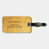 Monogram Black and Gold Luxury Design Gepäckanhänger (Rückseite horizontal)