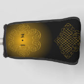 Monogram Black and Gold mit dekorativen Elementen Golf Headcover (Vorderseite)