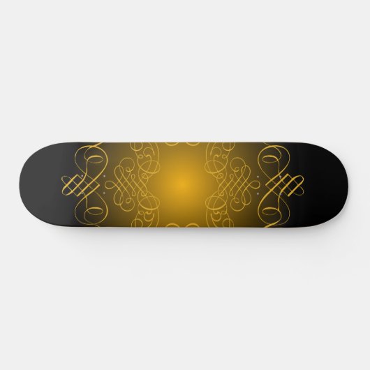 Monogram Black and Gold mit dekorativen Elementen Skateboard (Horizontal)