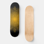 Monogram Black and Gold mit dekorativen Elementen Skateboard (Vorderseite)