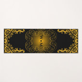 Monogram Black and Gold mit dekorativen Elementen Yogamatte (Vorderseite (Horizontal))