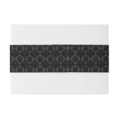 Monogram Black and Grey Vintag Damask Einladungsbanderole (Rückseitenbeispiel)