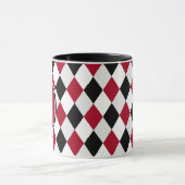 Monogram Black and Red Harlequin Diamond Pattern Tasse (Zentrum)
