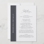 Monogram Black and White All in One Wedding Einladung (Rückseite)