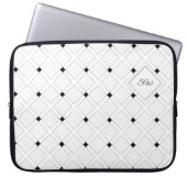 Monogram Black and White Art Deco Quadrate Laptopschutzhülle (Vorderseite)
