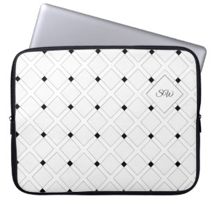 Monogram Black and White Art Deco Quadrate Laptopschutzhülle