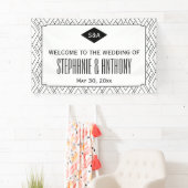 Monogram Black and White Art Deco Wedding Banner (Insitu)