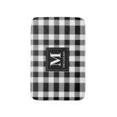 Monogram Black and White Buffalo Kariert Badematte (Vorderseite Vertikal)