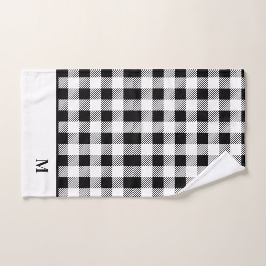 Monogram Black and White Buffalo Kariert Badhandtuch Set (Handtuch)