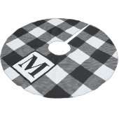 Monogram Black and White Buffalo Kariert Polyester Weihnachtsbaumdecke (Schrägansicht)
