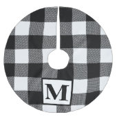 Monogram Black and White Buffalo Kariert Polyester Weihnachtsbaumdecke (Vorderseite)