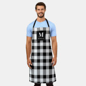 Monogram Black and White Buffalo Kariert Schürze (Getragen)