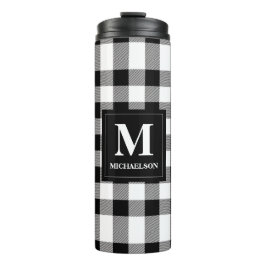 Monogram Black and White Buffalo Kariert Thermosbecher