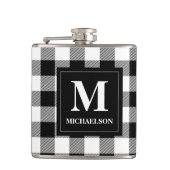 Monogram Black and White Buffalo Karo Flachmann (Vorderseite)