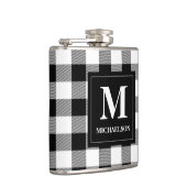 Monogram Black and White Buffalo Karo Flachmann (Rechts)