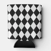 Monogram Black and White Harlequin Diamond Pattern Dosenkühler (Rückseite)