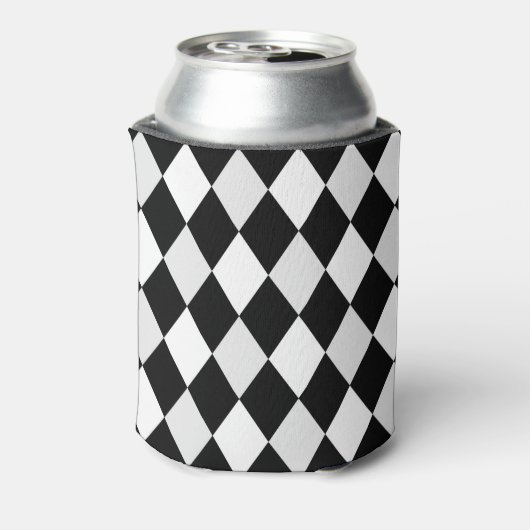 Monogram Black and White Harlequin Diamond Pattern Dosenkühler (Kanne Rückseite)