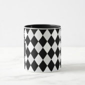 Monogram Black and White Harlequin Diamond Pattern Tasse (Zentrum)