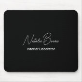 Monogram Black and White Name Interior Decorator Mousepad (Vorne)
