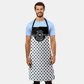 Monogram Black and White Polka Dot Kitchen Schürze (Getragen)