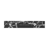 Monogram Black and White Vintag Royal Swirl Einladungsbanderole (Flach)