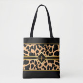 Monogram Black Animal Print Imitate Gold auf ORANG Tasche (Vorderseite)