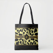 Monogram Black Animal Print Imitate Gold auf YELLO Tasche (Vorderseite)